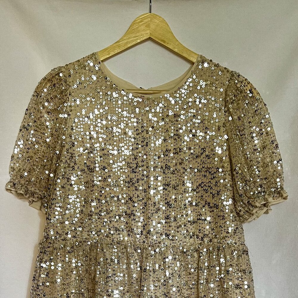 Cat & Jack Gold Sequin Dress - Size XL 14